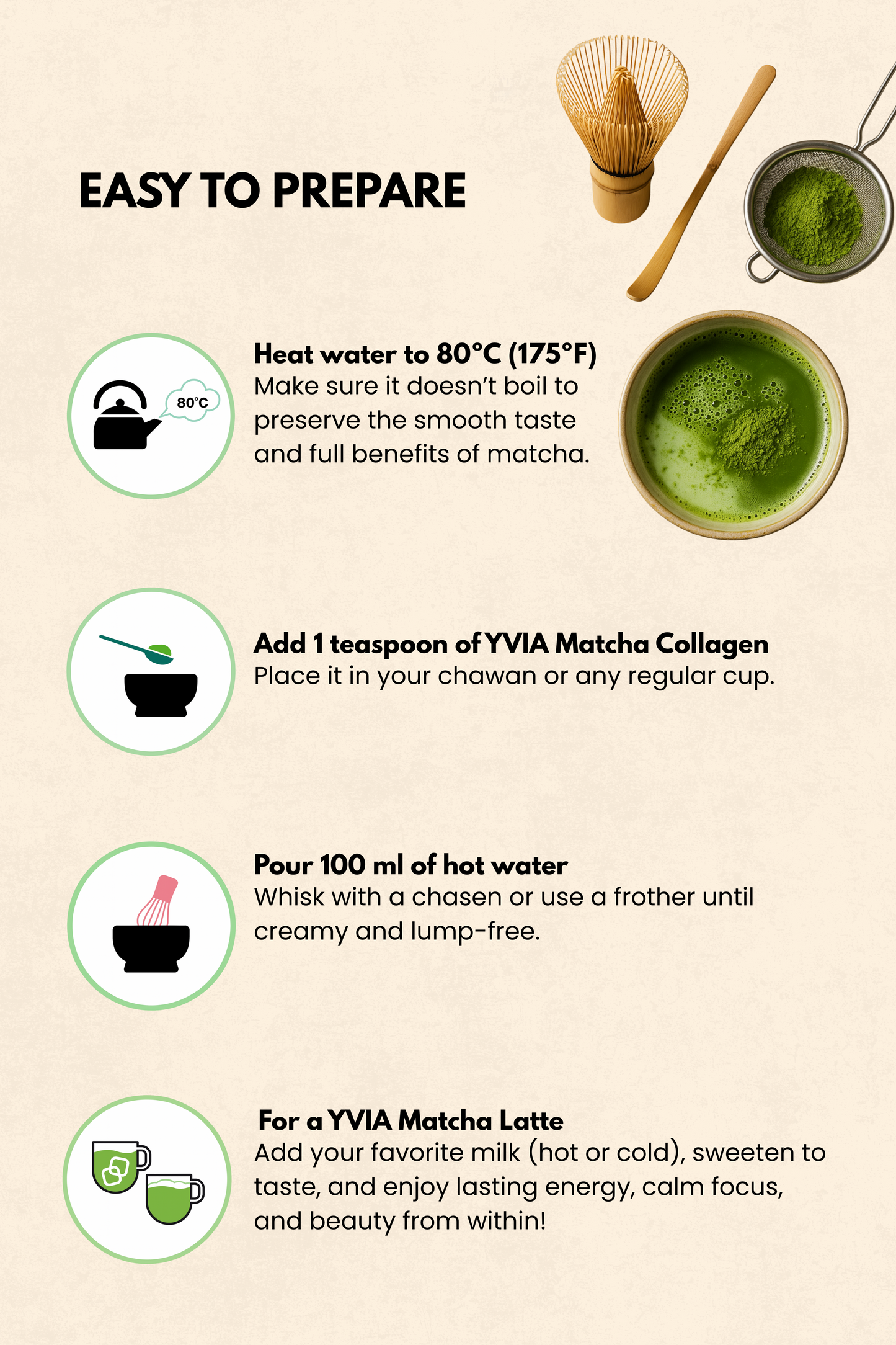 YVIA Matcha Collagen Vanilla